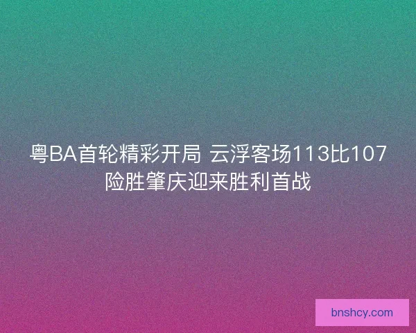 粤BA首轮精彩开局 云浮客场113比107险胜肇庆迎来胜利首战